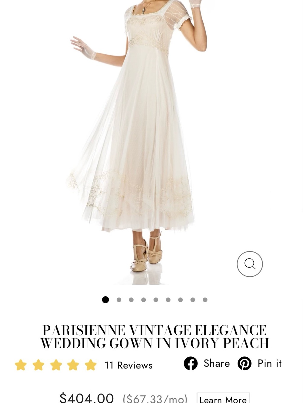 WARDROBE.NYC Ivory Peach Tulle Wedding Gown